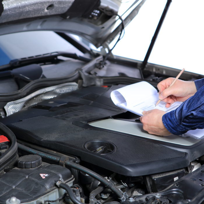 car inspection with checklist